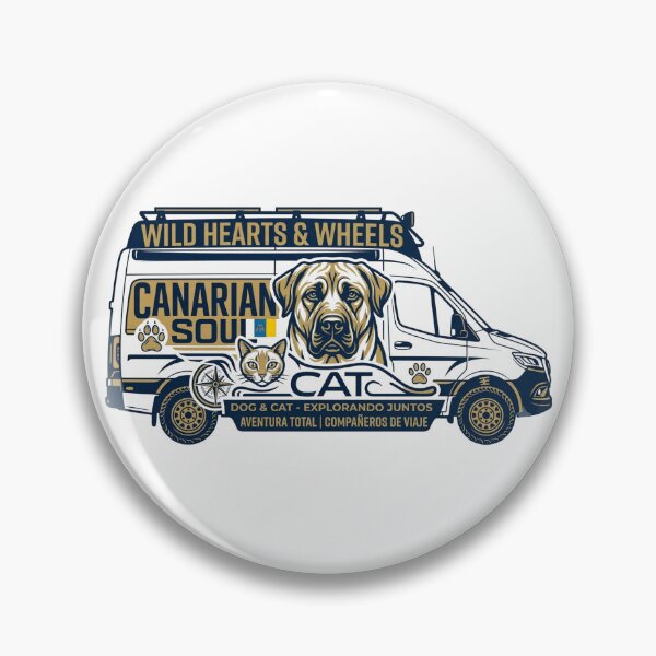 Item preview, Canarian Soul Camper Van Dog and Cat Sticker - Presa Canario Vanlife designed and sold by EfectoCreativo.