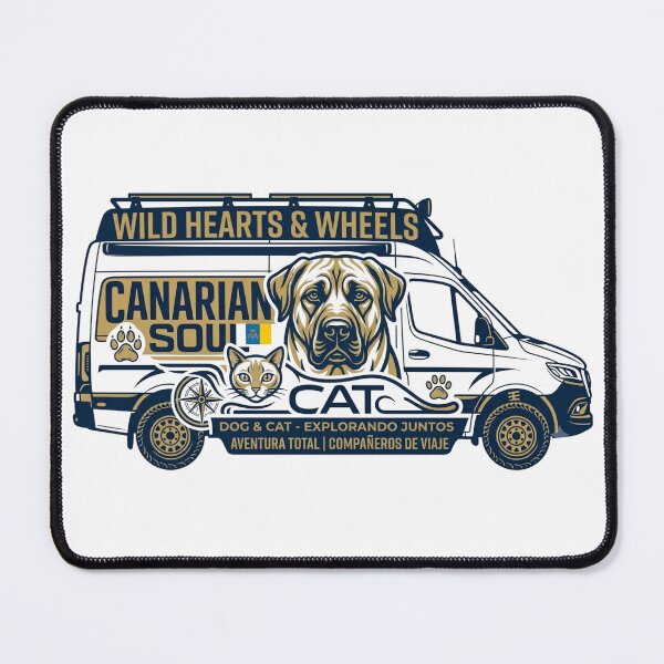 Item preview, Canarian Soul Camper Van Dog and Cat Sticker - Presa Canario Vanlife designed and sold by EfectoCreativo.