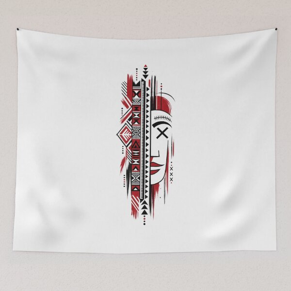 Item preview, Abstract Tribal Face Geometric Art designed and sold by zer0o08.