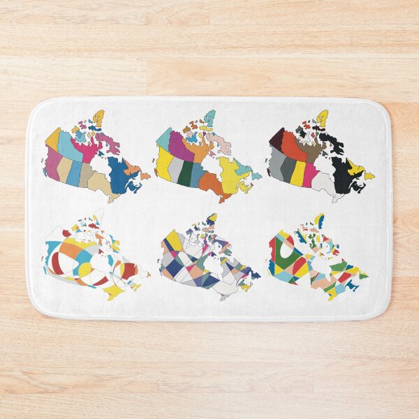 Item preview, Canada Map Set of Six - Colourful Provinces Line Art designed and sold by iampaulmorris.