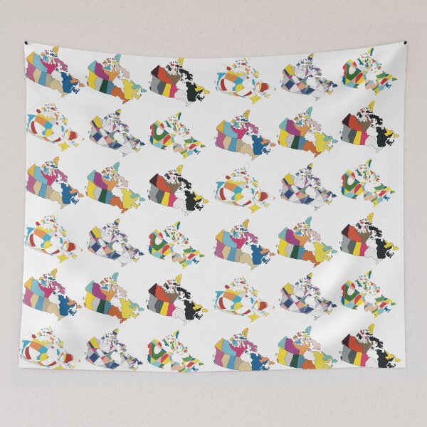 Item preview, Canada Map Set of Six - Colourful Provinces Line Art designed and sold by iampaulmorris.