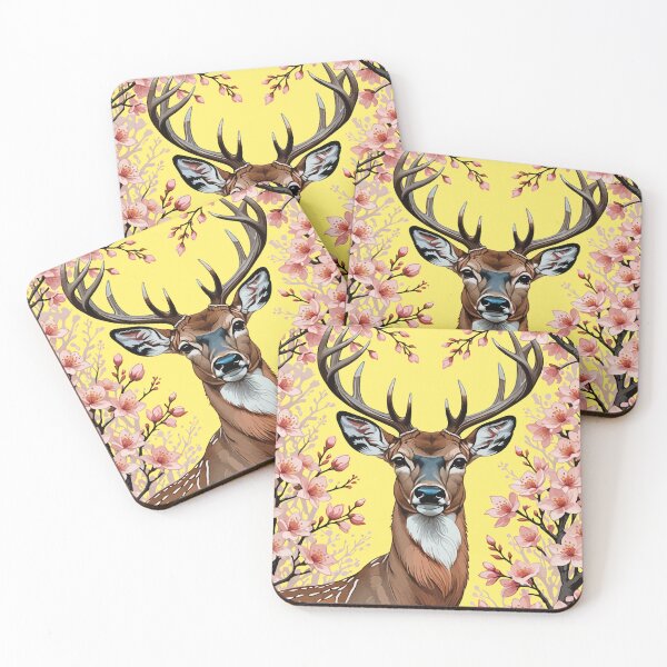 Item preview, MI N. American Buck Surrounded By Apple Flowers designed and sold by taiche.