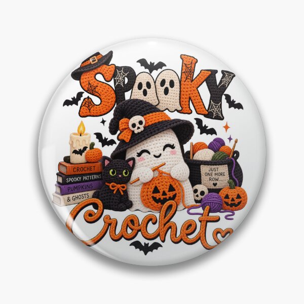 Item preview, Spooky Crochet Halloween Yarn Graphic , Cute Ghost designed and sold by pixelartshop4r.