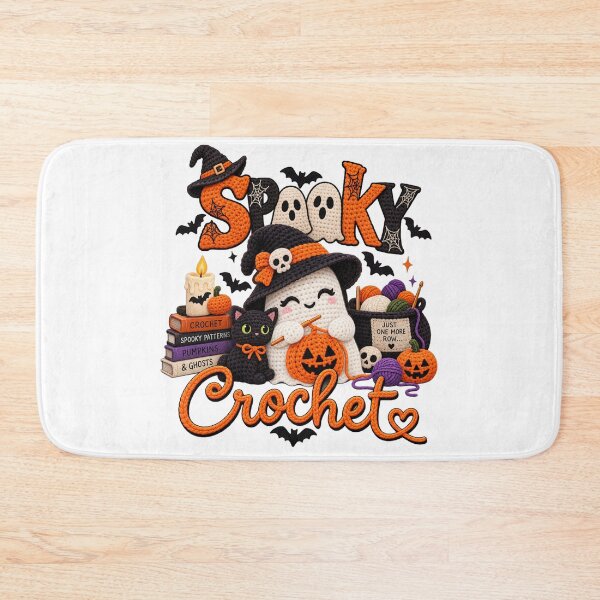 Item preview, Spooky Crochet Halloween Yarn Graphic , Cute Ghost designed and sold by pixelartshop4r.