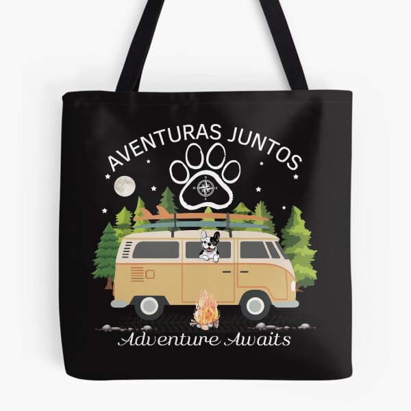 Item preview, Vanlife Dog Campervan Surfing Camping - Adventures Together Sticker designed and sold by EfectoCreativo.