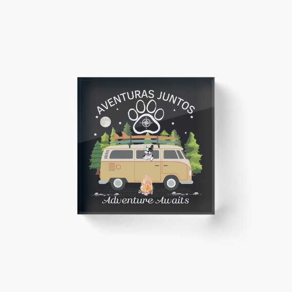 Item preview, Vanlife Dog Campervan Surfing Camping - Adventures Together Sticker designed and sold by EfectoCreativo.