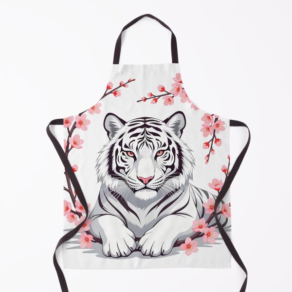 Item preview, White Tiger Framed by Cherry Blossoms designed and sold by DesignedOutside.