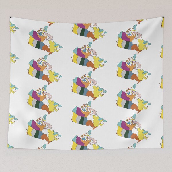 Item preview, Yellow & Blue Provinces Canada Map - Colourful Provinces Line Art designed and sold by iampaulmorris.