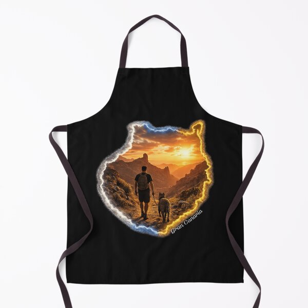 Item preview, Gran Canaria Hiking Sunset Map Emblem - Roque Nublo Dog Sticker designed and sold by EfectoCreativo.