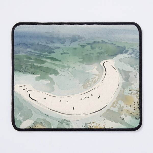 Item preview, Sumi-e Phantom Sandbar Ocean Art designed and sold by conohitoAI-ArtGallery.