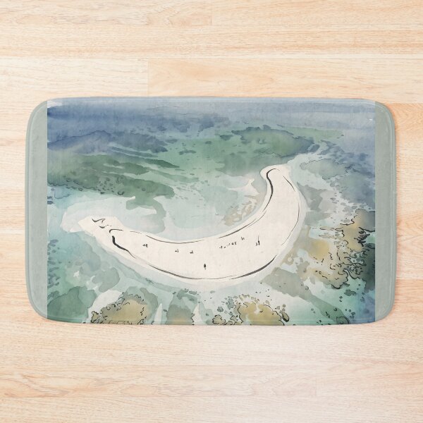 Item preview, Sumi-e Phantom Sandbar Ocean Art designed and sold by conohitoAI-ArtGallery.
