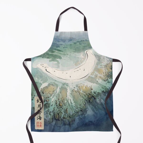 Item preview, Sumi-e Phantom Sandbar Ocean Art designed and sold by conohitoAI-ArtGallery.