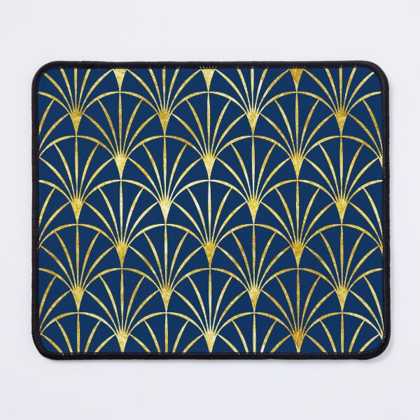 Item preview, Gold thin Art Deco fans blue designed and sold by Dana Du.