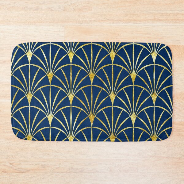 Item preview, Gold thin Art Deco fans blue designed and sold by Dana Du.