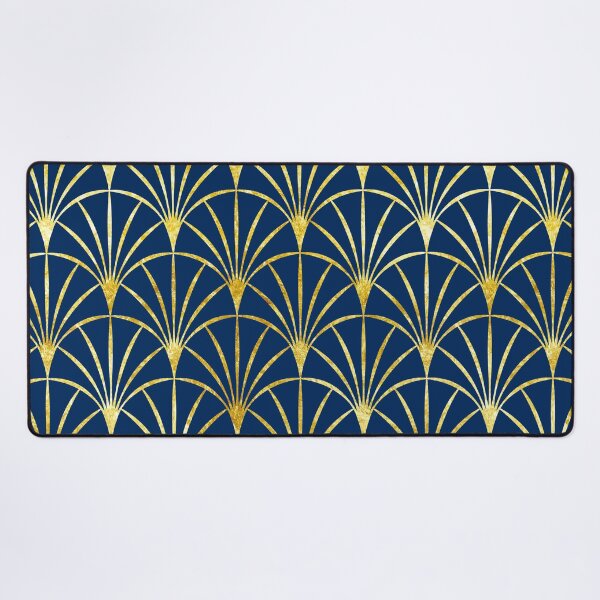 Item preview, Gold thin Art Deco fans blue designed and sold by Dana Du.