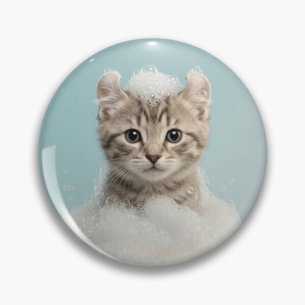Item preview, Baby American Curl Cat Bubble Bath Nursery Bathroom Art designed and sold by LazyOwlStore.