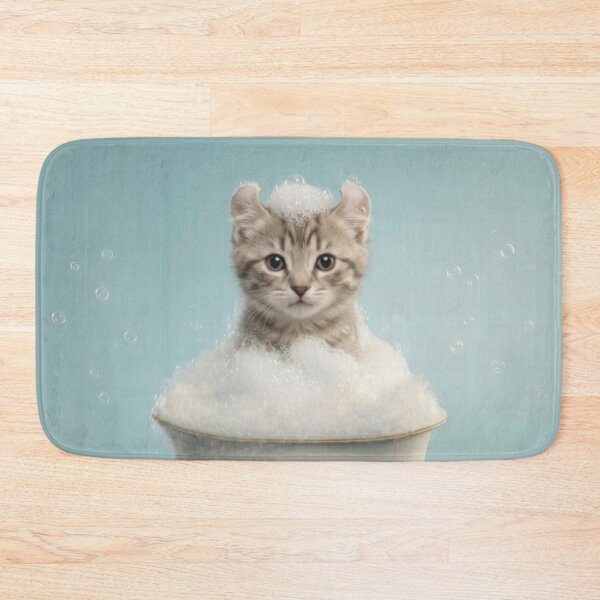 Item preview, Baby American Curl Cat Bubble Bath Nursery Bathroom Art designed and sold by LazyOwlStore.