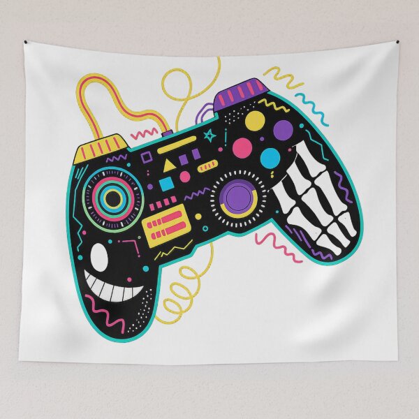 Item preview, Retro Skeleton Game Controller Abstract Neon Art designed and sold by FABIOLA1970.