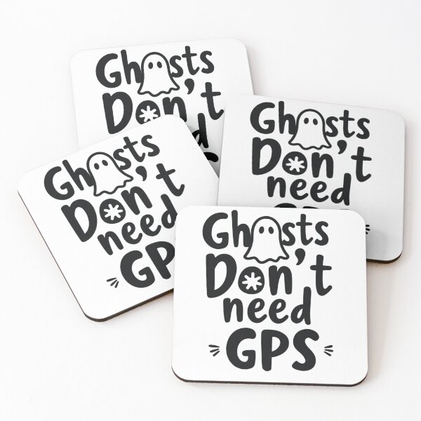 Item preview, Ghosts Don’t Need GPS Halloween Quote and Ghost Design designed and sold by GabeMountainArt.