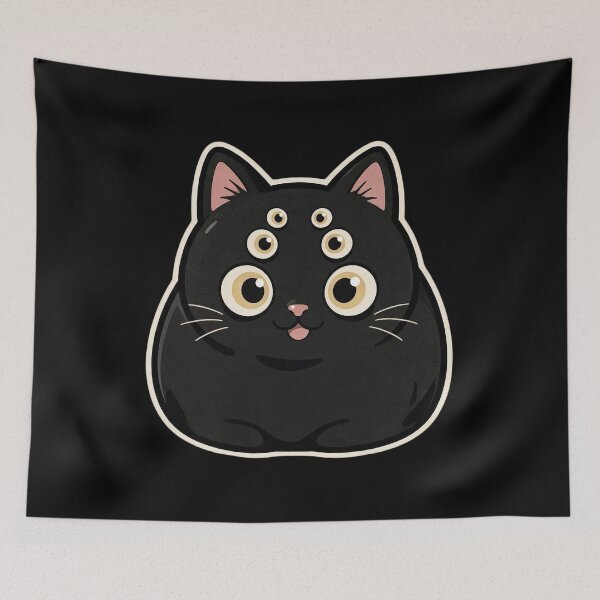 Item preview, Black Cat Loaf With Too Many Eyes designed and sold by The Mellonaire.