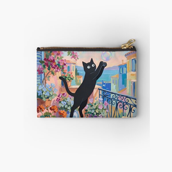 Item preview, Playful Black Cat Catching Soap Bubbles Matisse Style Poster designed and sold by DuckOddity.