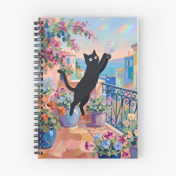 Item preview, Playful Black Cat Catching Soap Bubbles Matisse Style Poster designed and sold by DuckOddity.