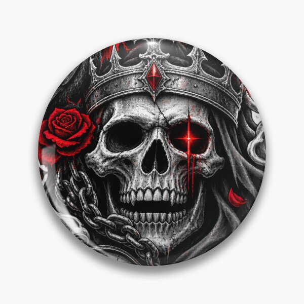 Item preview, Dark Gothic Skull King Crow & Red Rose Fantasy Art designed and sold by SajolCanva.