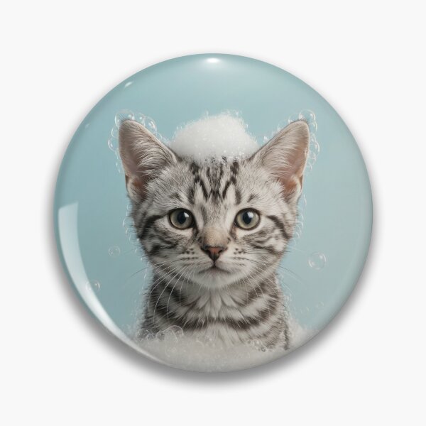 Item preview, Baby American Shorthair Bubble Bath Nursery Bathroom Art designed and sold by LazyOwlStore.