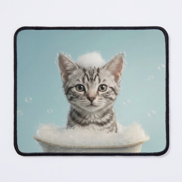 Item preview, Baby American Shorthair Bubble Bath Nursery Bathroom Art designed and sold by LazyOwlStore.
