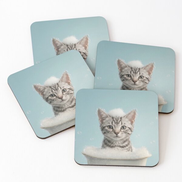 Item preview, Baby American Shorthair Bubble Bath Nursery Bathroom Art designed and sold by LazyOwlStore.