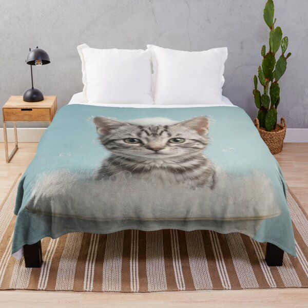 Item preview, Baby American Shorthair Bubble Bath Nursery Bathroom Art designed and sold by LazyOwlStore.