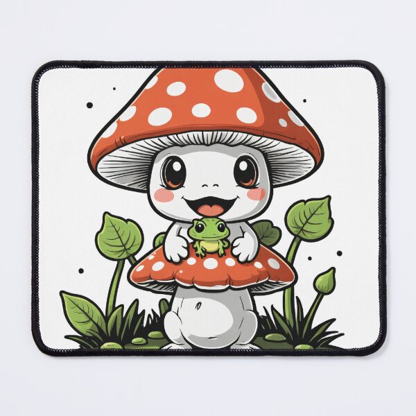 Item preview, Cottagecore Mushroom Character Black and White Ink Style – Mushroom lover gift designed and sold by michallechowicz.