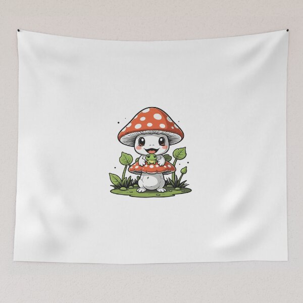 Item preview, Cottagecore Mushroom Character Black and White Ink Style – Mushroom lover gift designed and sold by michallechowicz.