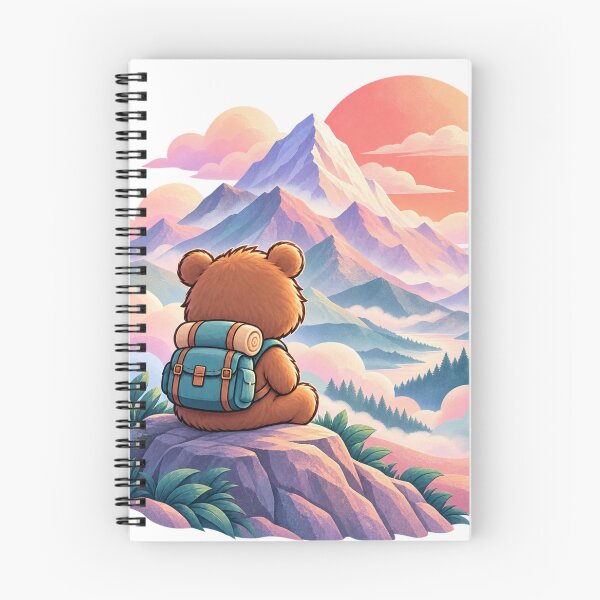 Item preview, Bear Exploring Dreamy Pastel Mountains designed and sold by KateVil.