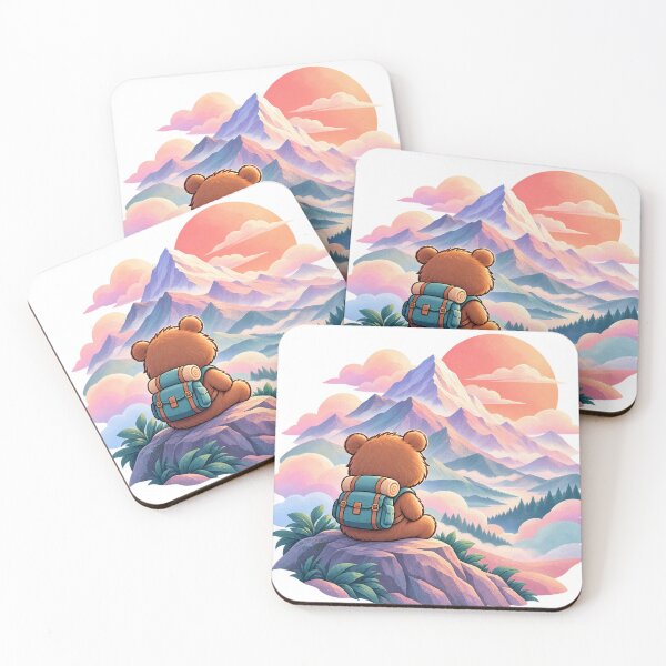 Item preview, Bear Exploring Dreamy Pastel Mountains designed and sold by KateVil.