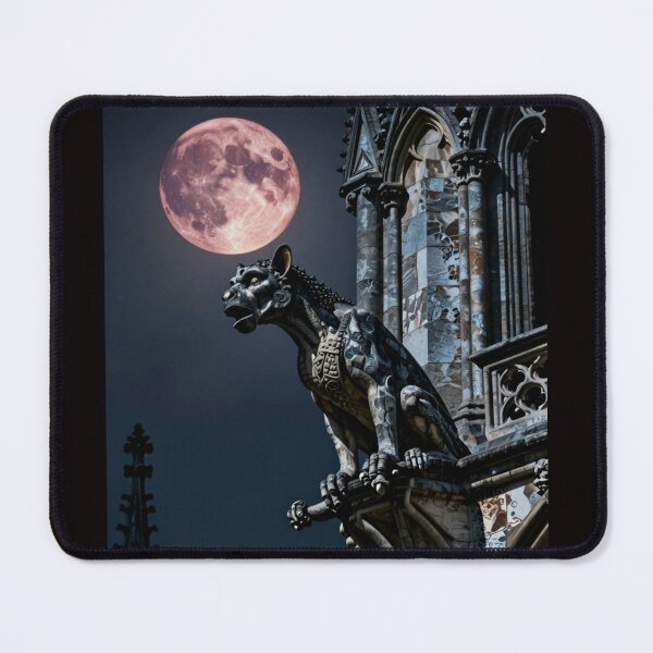 Item preview, Gothic Guardian Gargoyle Blood Moon Sunset Wall Art designed and sold by VintageManiac.