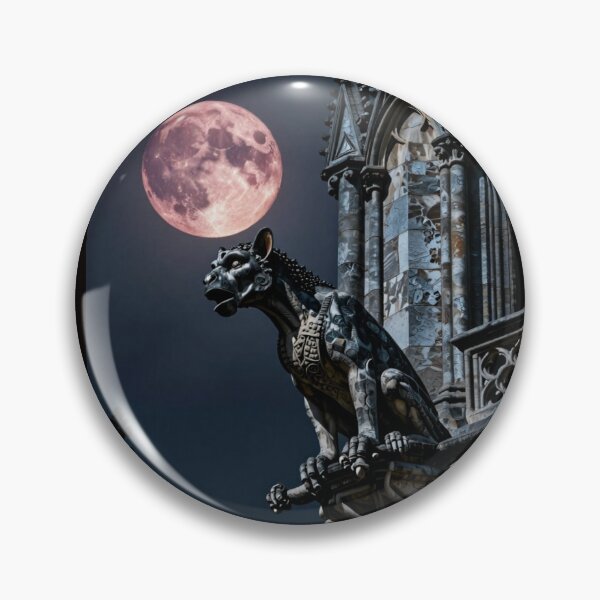 Item preview, Gothic Guardian Gargoyle Blood Moon Sunset Wall Art designed and sold by VintageManiac.