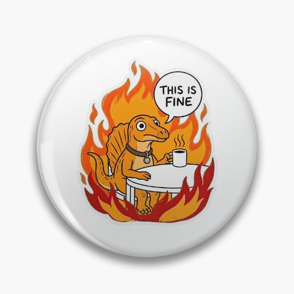 Item preview, Ouranosaurus Sipping Coffee in Roaring Inferno designed and sold by Flying Doggo.
