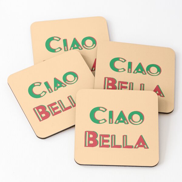 Item preview, Ciao Bella Italian Quote - Retro Red & Green Bold Typography designed and sold by Caterina@.
