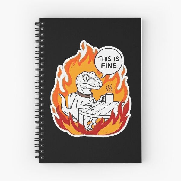 Item preview, Velociraptor Savoring Coffee in Scorching Blaze designed and sold by Flying Doggo.