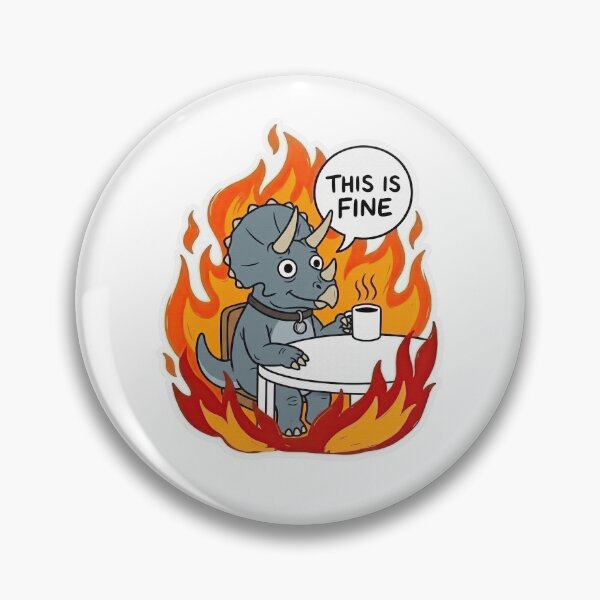 Item preview, Triceratops Drinking Coffee in Fiery Room designed and sold by Flying Doggo.