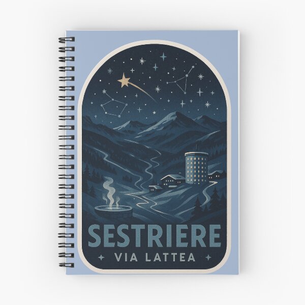 Item preview, Sestriere Ski Resort – Vintage Night Sky Illustration designed and sold by Passeggiata Prints.