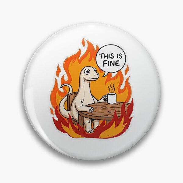 Item preview, Diplodocus Sipping Coffee in Roaring Flames designed and sold by Flying Doggo.
