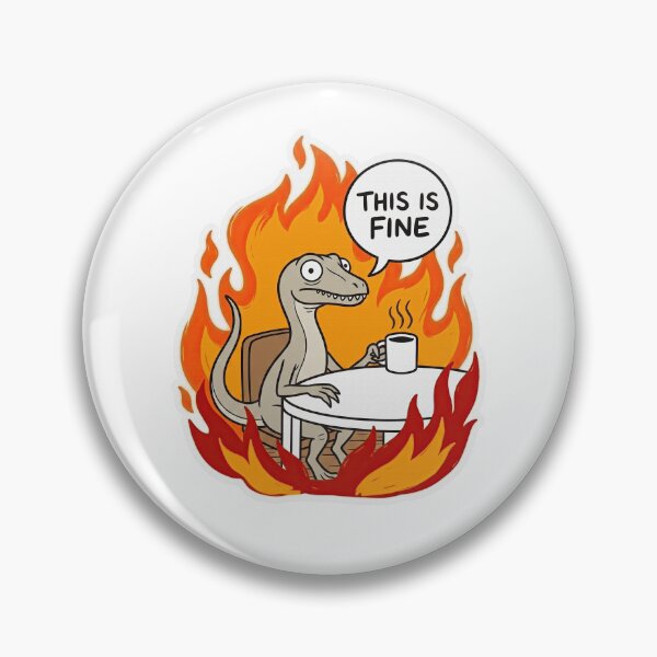 Item preview, Compsognathus Drinking Coffee in Blazing Inferno designed and sold by Flying Doggo.