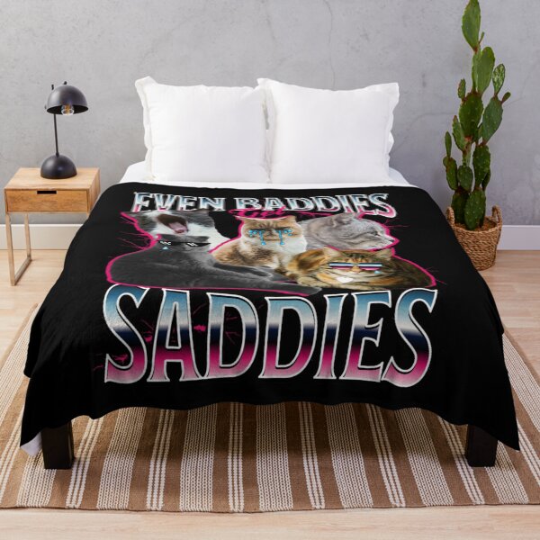 Item preview, Even Baddies Get Saddies Funny Cat Meme designed and sold by Gerberjayey.