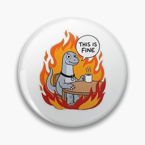 Item preview, Apatosaurus Drinking Morning Coffee in Flames designed and sold by Flying Doggo.