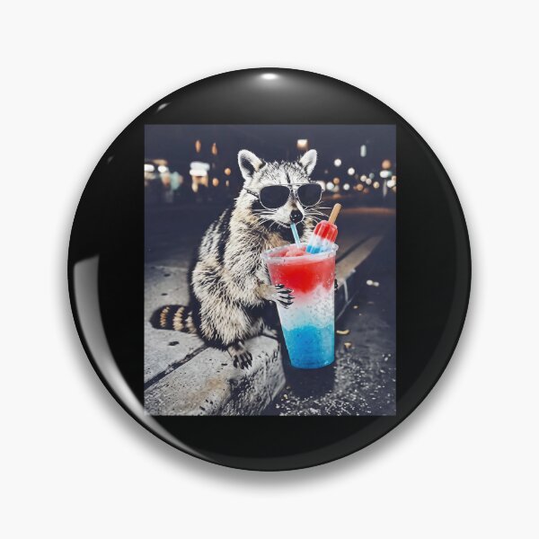 Item preview, Raccoon Drinking Patriotic Slushie - 4th Of July designed and sold by onlytiggokk.