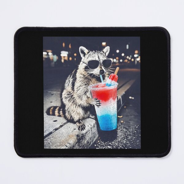 Item preview, Raccoon Drinking Patriotic Slushie - 4th Of July designed and sold by onlytiggokk.