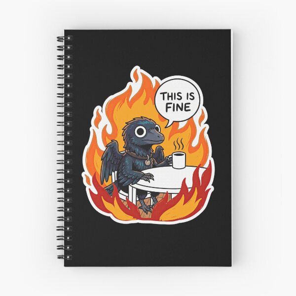 Item preview, Archaeopteryx Sipping Coffee in Fiery Inferno designed and sold by Flying Doggo.