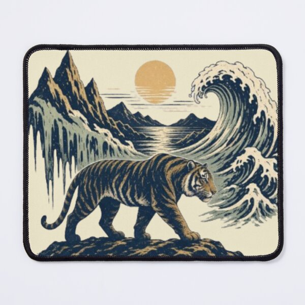 Item preview, Break Reality – Surreal Tiger Nature Illustration designed and sold by Dogandesighn.